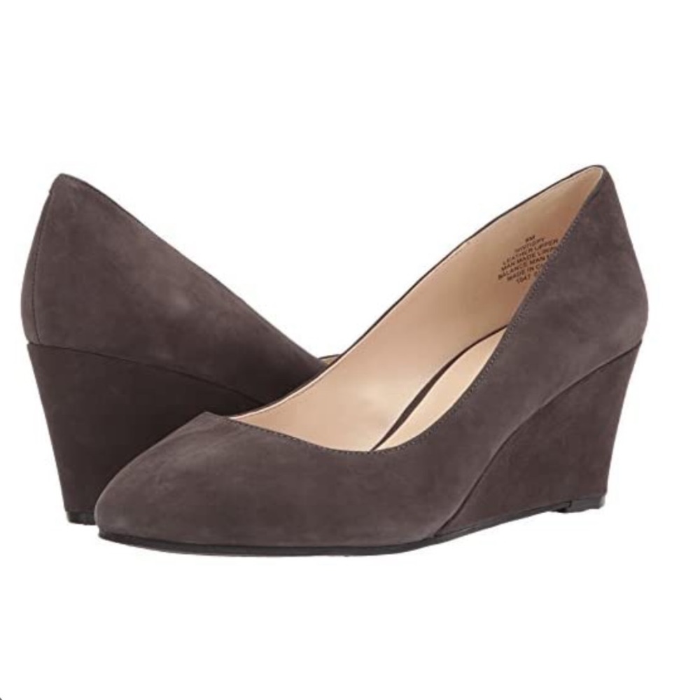 Nine West Ispy Wedge Heels - gray suede